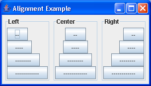 BoxLayout Component alignment