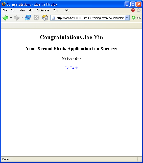 Exercise 2: Improving your first Struts Application 