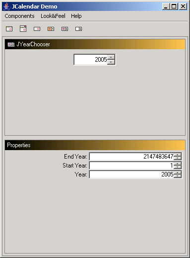 Java Year Chooser