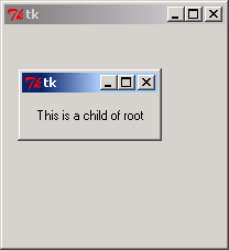 A child of root window
