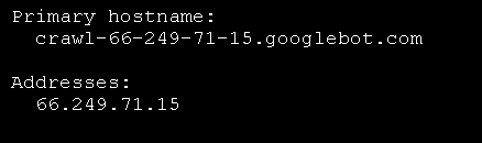 A reverse lookup on the IP address given on the command line