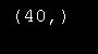 A tuple containing an integer