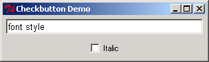 Checkbuttons demonstration: set font