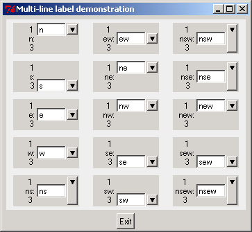 ComboBox: Multi-line label demonstration