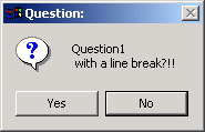 Common dialog: askquestion with a default button
