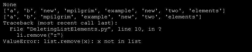 Deleting List Elements