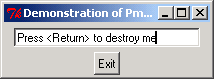Demonstration of Pmw megawidget destruction