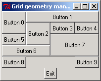 Grid geometry manager demonstration