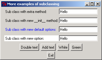 More examples of subclassing of Pmw EntryField