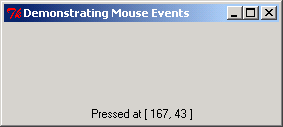 Mouse events on a frame: Mouse clicked, position