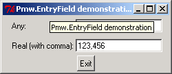 Pmw.EntryField demonstration: comma
