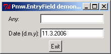 Pmw.EntryField demonstration: date with format 11.02.2006