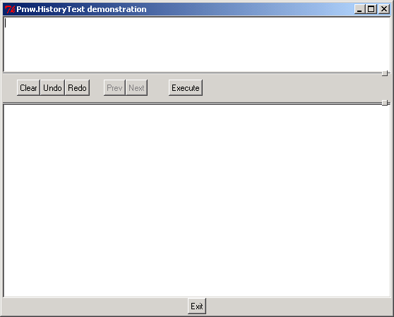 Pmw HistoryText: clear, redo, undo