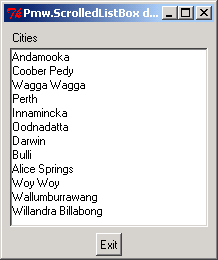 Pmw ScrolledListBox: insert items into list