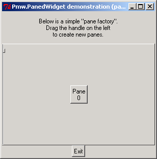 Splitted Pane: Pmw.PanedWidget demonstration (pane factory)