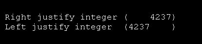 String formatting: Right justify and Left justify