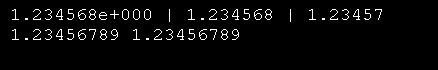 String output format: %e, %f, %g and 