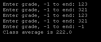 While loop with sentinel-controlled repetiton.