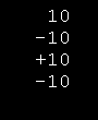 aligning positive and negative numbers