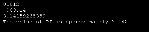 zfill(): pads a numeric string on the left with zeros