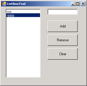 Add, remove and clear list box items