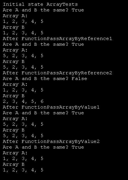 Array parameter passed by Value and by Reference