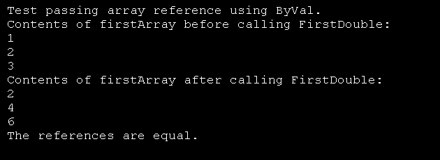 Array passed By Value