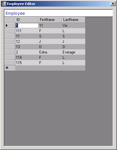 Bind data into a data grid and do the update