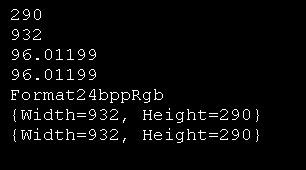 Bitmap Information: Width, Height, Vertical Resolution, Pixel Format, Physical Dimension