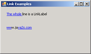 Click LinkLabel to Open website in your Default Web Browser