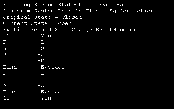 Database Connection state change event