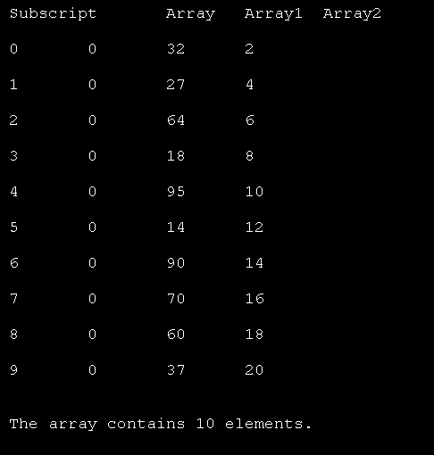 Declaring, allocating and initializing arrays