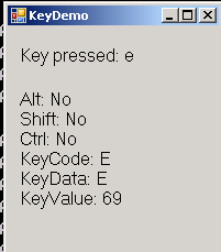 Displaying information about a user-pressed key