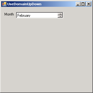 DomainUpDown Demo (Spinner)