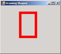 Draw thick rectangle outline in red