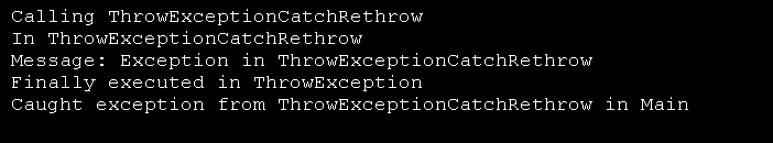 Exception occurs and caught, then rethrown to caller