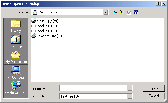 File Open dialog: file filter