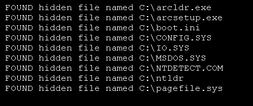 Find Hidden File under a directory