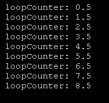 For loop with float init value
