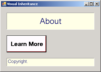 Form template for use with visual inheritance