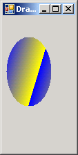Linear Brush: draw ellipse filled with a blue-yellow gradient