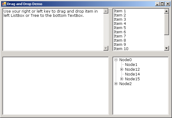ListBox drag and drop to a TextBox