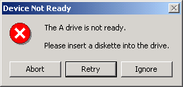 Message Box: Abort Retry Ignore