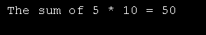 Multiply the numbers and display the results