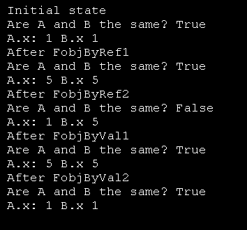 Object parameter passed by Value and by Reference