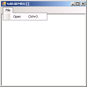 Open File Menu List for SDI Frame