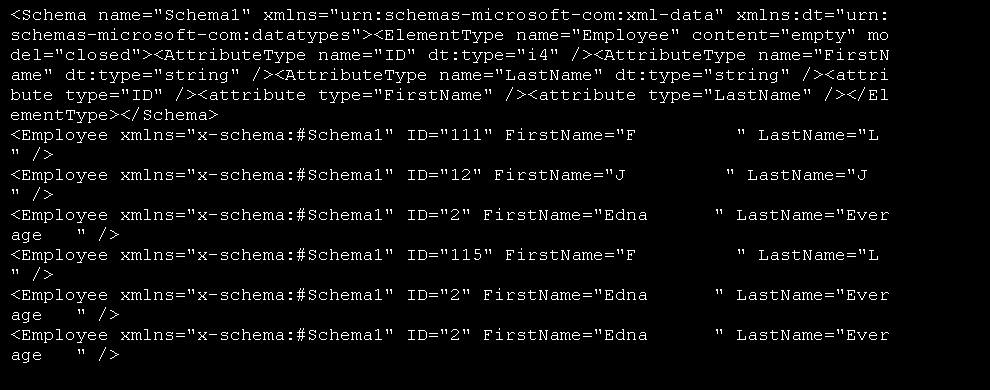 Output data in database to XML directly