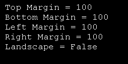 Page Setting: Top, Bottom, Left, Right Margin and Landscape