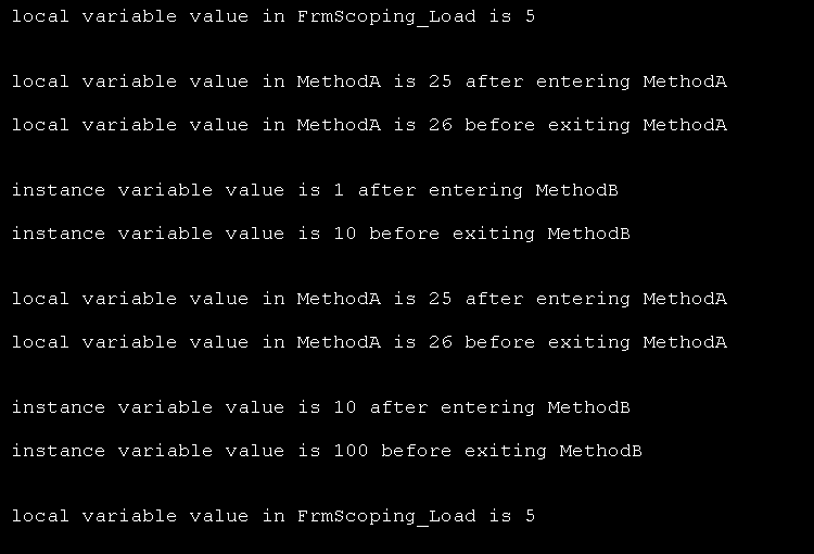 Scope rules and instance variables