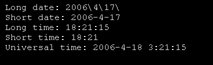 To Long Date, Long Time and Universal Time